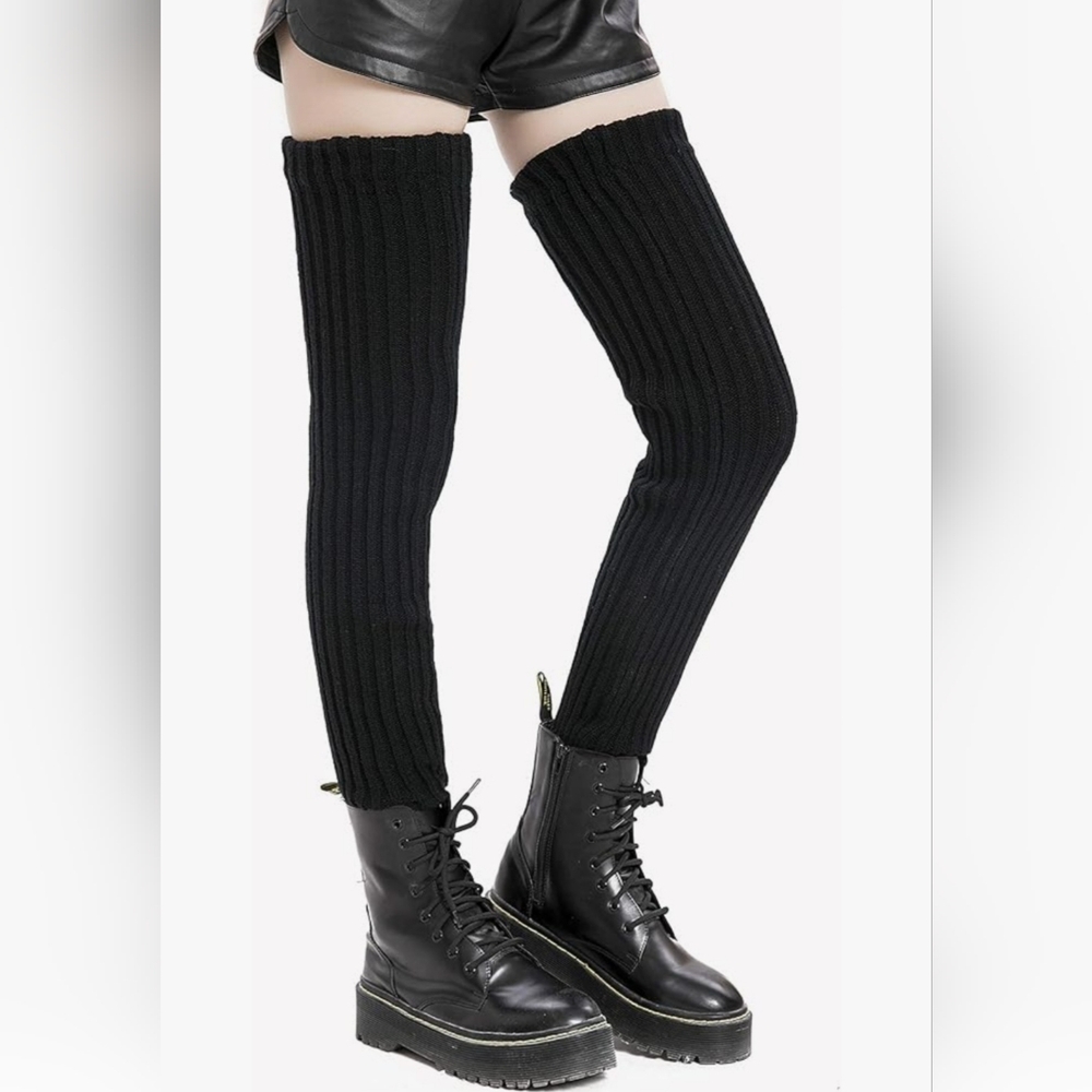 Classic Black Knit Leg Warmers.